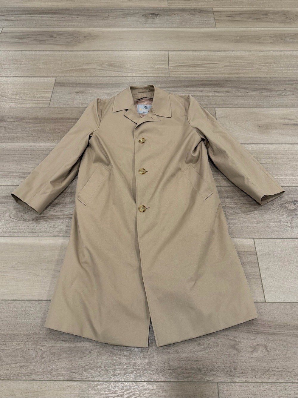 Rare Canada Made Aquascutum Aqua5 Trench Coat Beige Size 38 Vintage